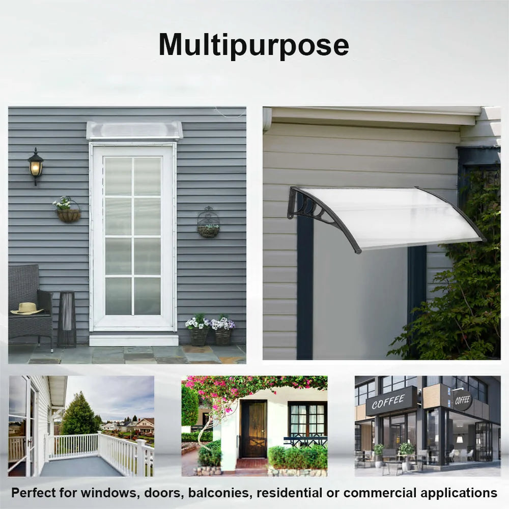Door Canopy Awning Shelter Front Back Porch Outdoor Shade Patio Roof Rain Cover 120*80cm