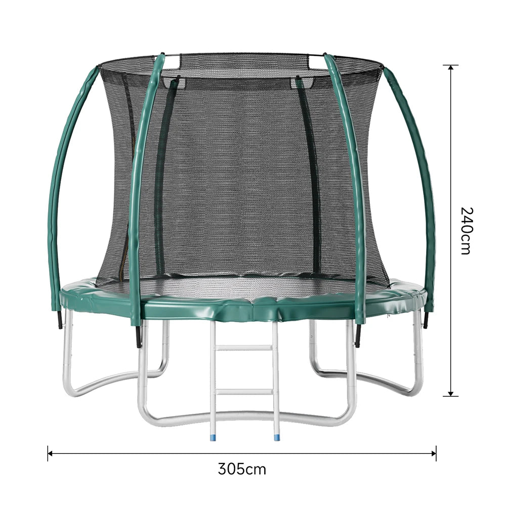 【Breeins】Outdoor Enclosure Trampoline with Ladder Exercise Workout Rebounder Sport Trampoline Handle Adults Jumping Training