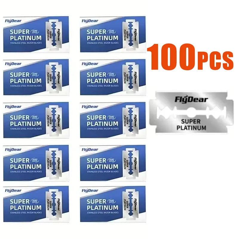 10/50/100Pcs Stainless Steel Razor Blade Old-Fashioned Manual Double-Sided Razor Blade Hairdressing Barber Shop Tools