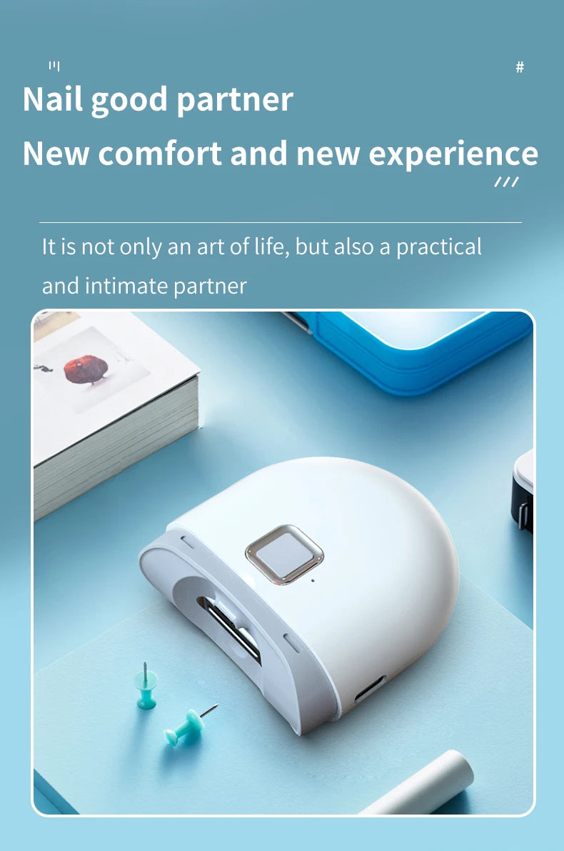 Rechargeable Automatic Electric Nail Trimmer – Grinding + Polishing + LED Light, Manicure Tool for Baby & Adult