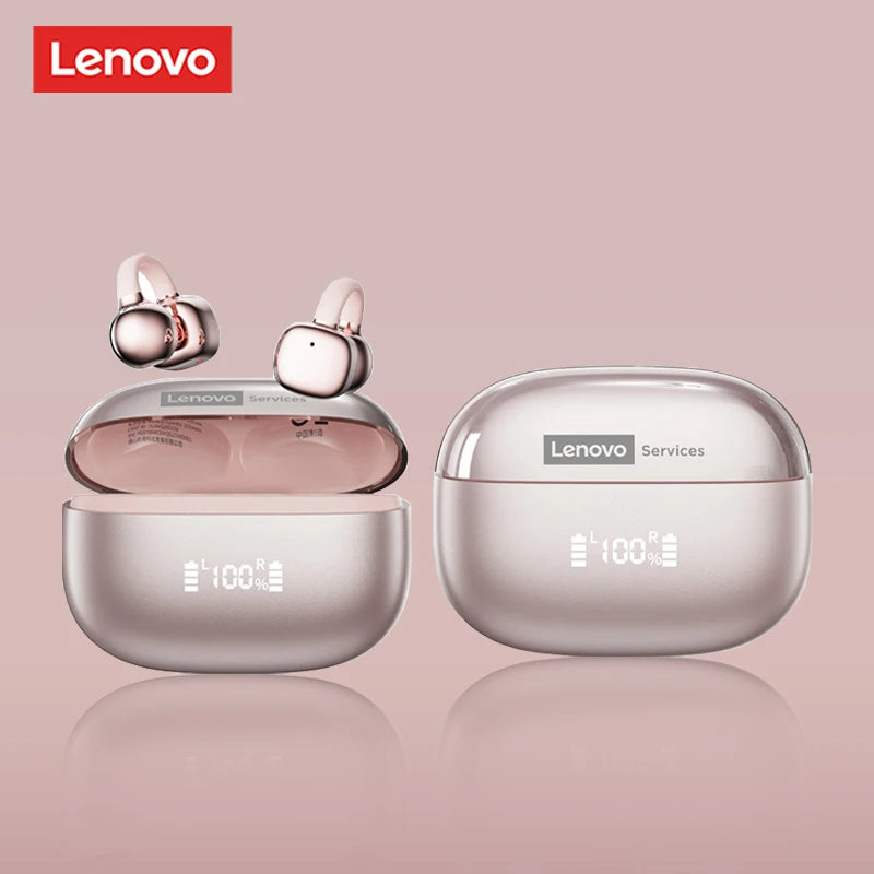 Lenovo Open Ear Wireless Earbuds Bluetooth 6.0 Comfort Clip On Gaming Sports Earphones LED Digital Power Display RS119 Pro