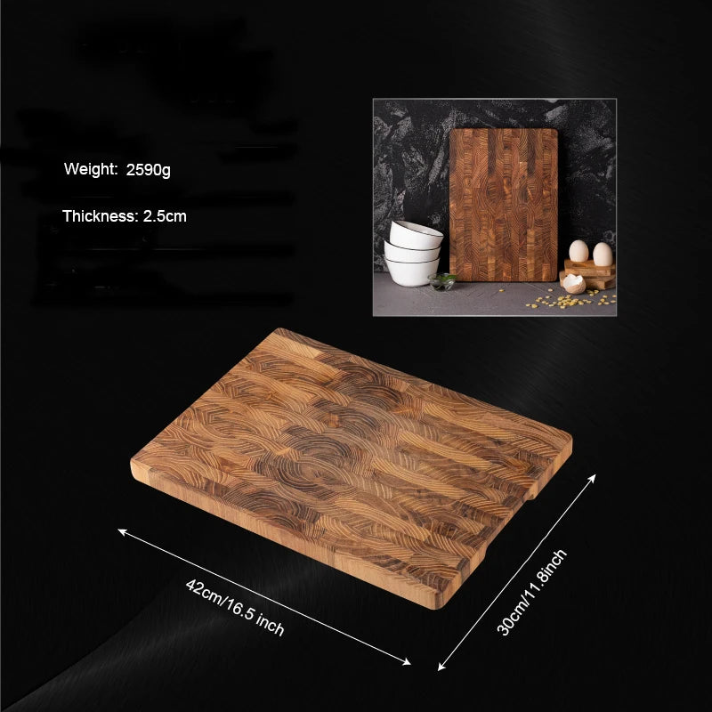 Large Size,High Quality Teak Wood Cutting Board:16.5*11.8 Inch/13.3*9.5 Inch,1 Inch Thick，Suitable For Christmas，Halloween