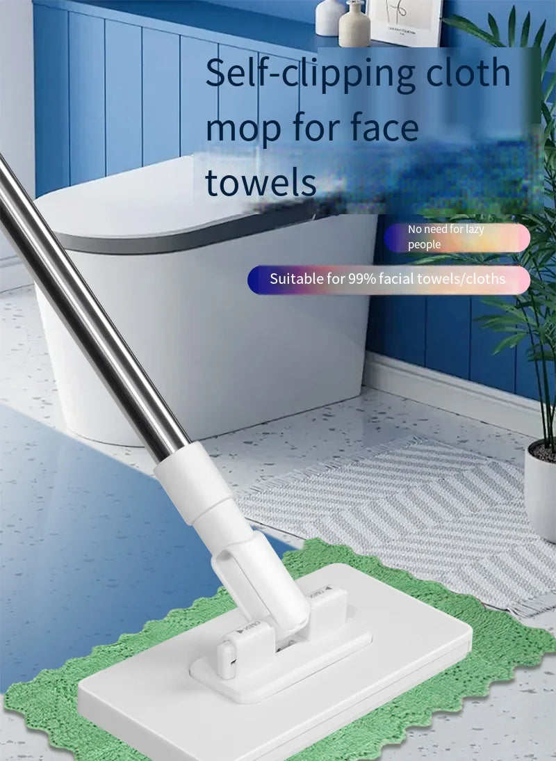 Reusable Dust Mop for Floor Cleaning Automatic Clamping Mop Clamp 100cm Wiper Floor Household Cleaning Cloths for Dust Removal