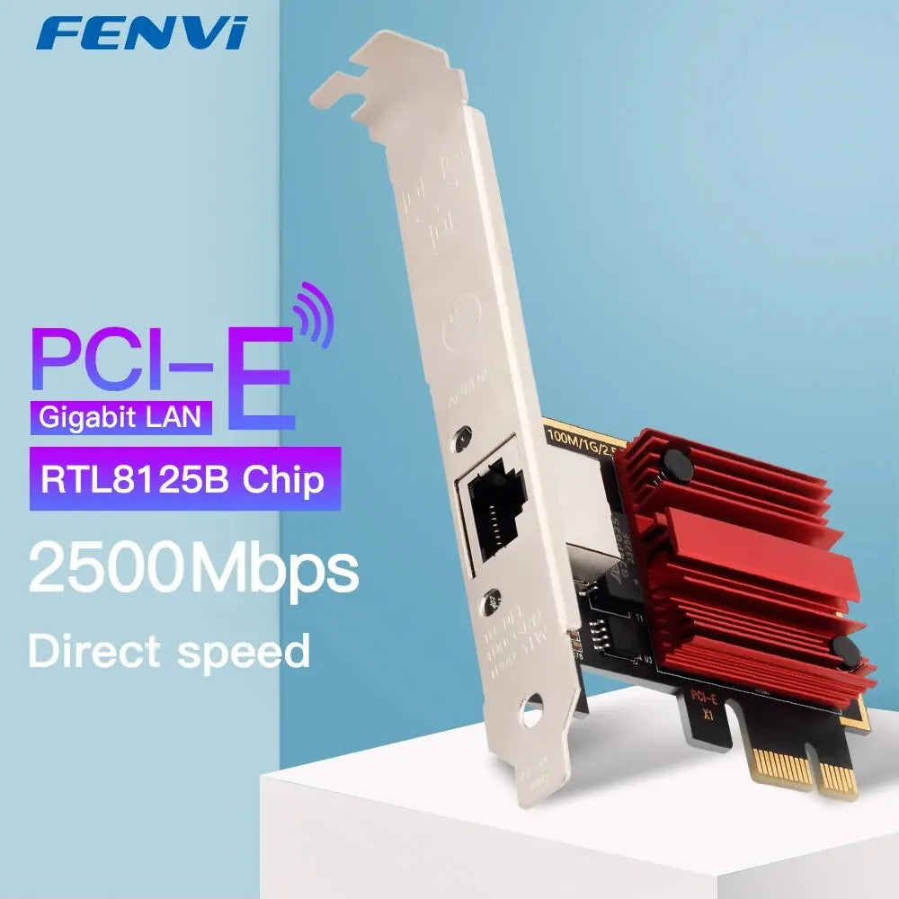 FENVI 2.5G PCI-E To RJ45 Network Card RTL8125B Chip 100/1000Mbps 2.5Gbps Ethernet Wired LAN Controller Adapter For Win7/8/10/11