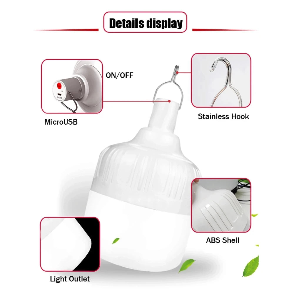 Portable Camping Lights Rechargeable lamp Led Light Lantern Emergency Bulb High Power Tents Lighting Flashlight Equipment Bulb