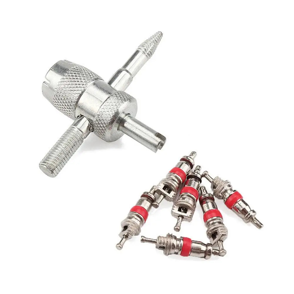 Automobile Tire Valve Core Wrench Set Four In One Valve Stem Repair, Installation And Removal Tool Cleaning Tool