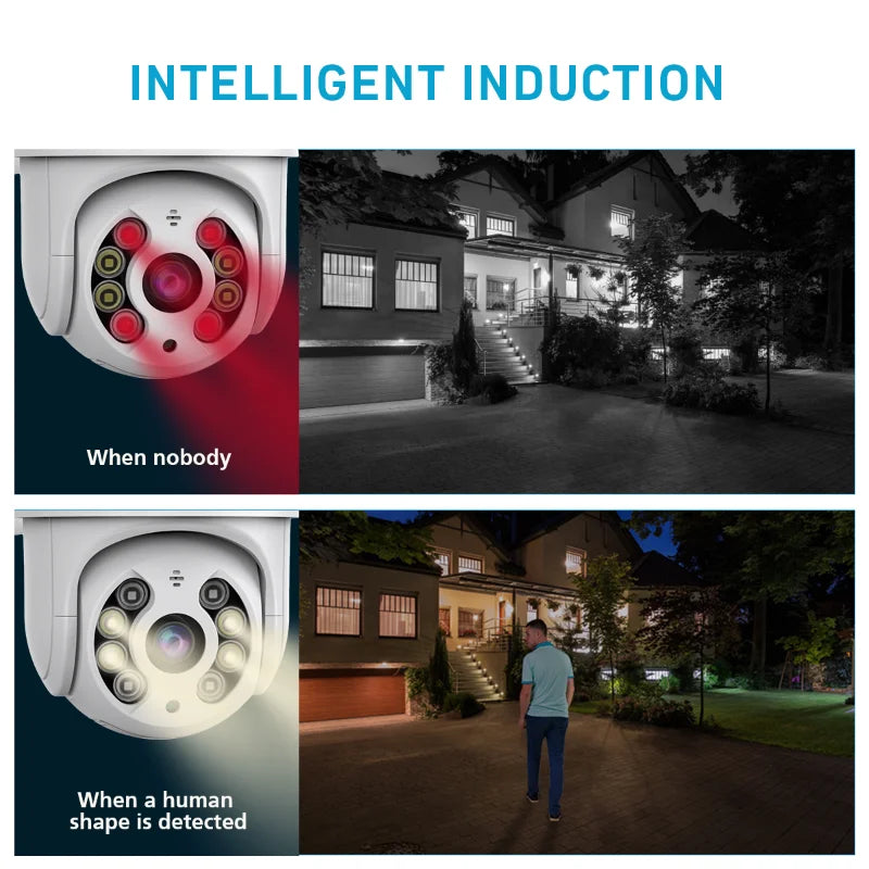 4K 8MP Wireless IP Camera Outdoor Security Wifi PTZ Camera 4MP HD Auto Tracking Video Surveillance CCTV Camera P2P iCsee APP