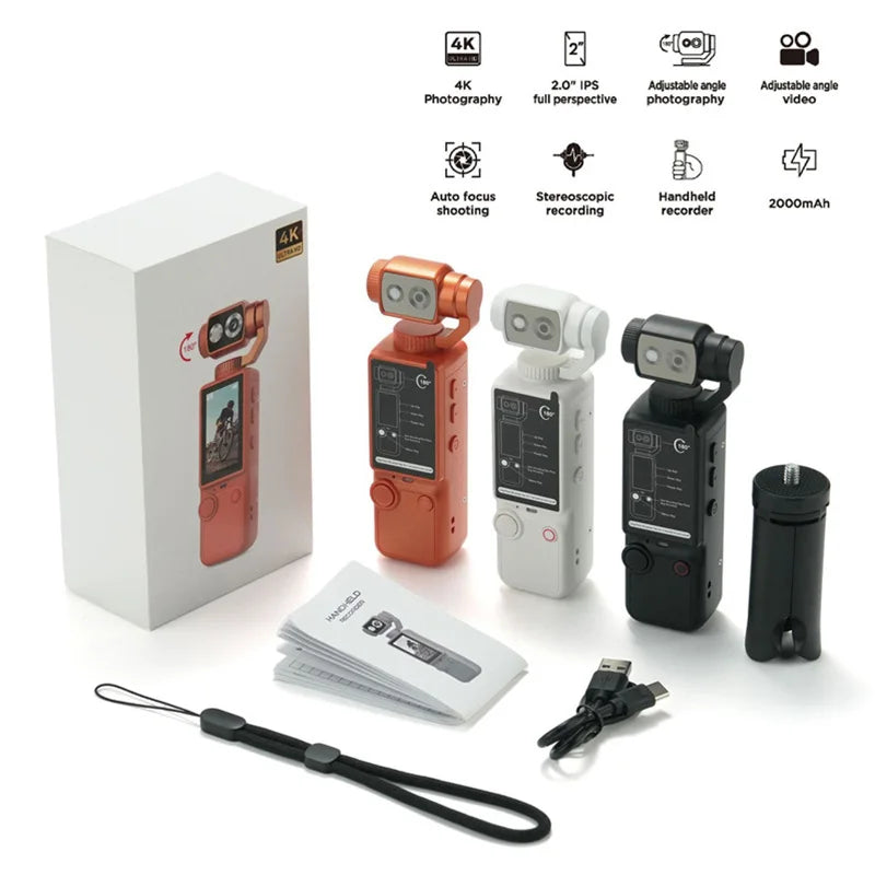 Lenovo 4K HD WiFi Sports Wearable Camera Autofocus High Pixel Long Battery Life Portable Pocket Cam For Motorcycle And Vlogging