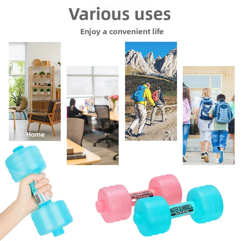 Water-filled Dumbbells Portable Dumbbell Sports Water Bottle for Arm Strength Training Home Gym Fitness