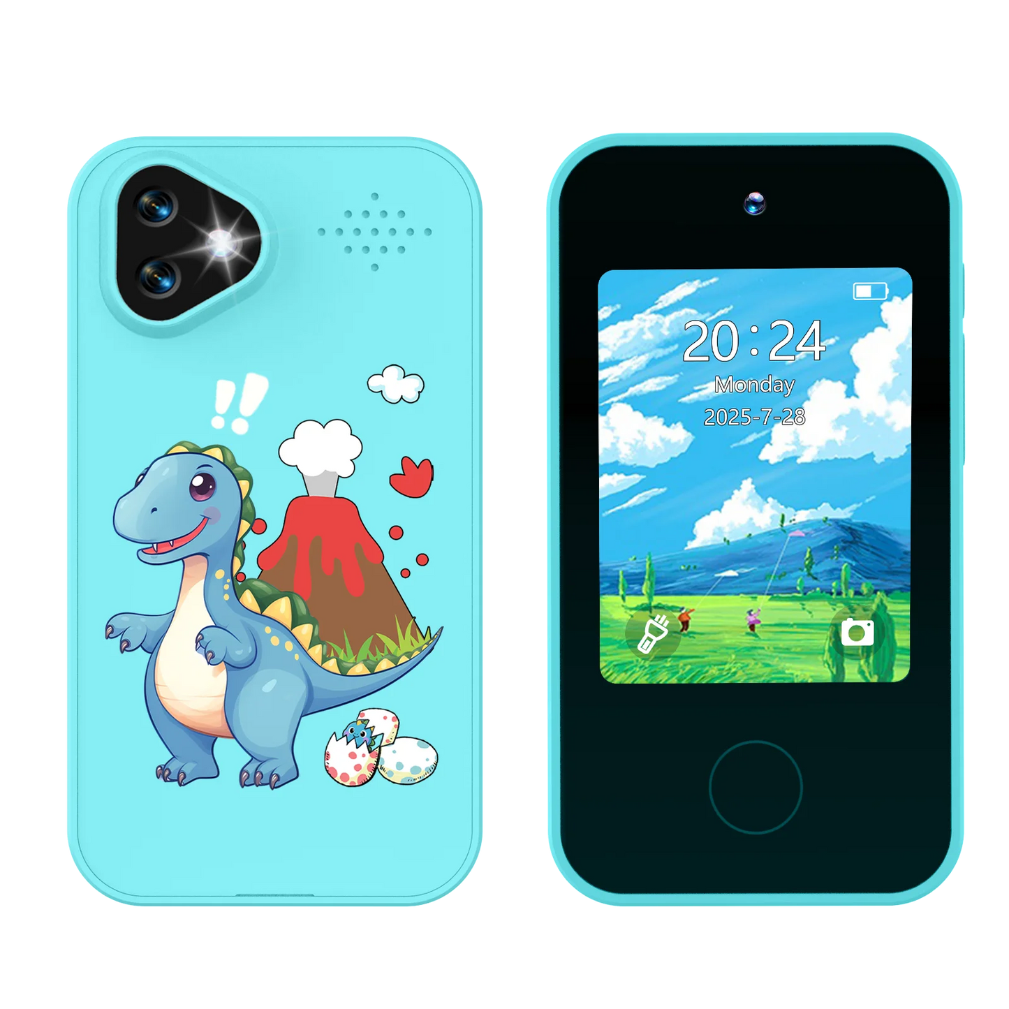 Kids Smart Phone Toy with Dual Camera Educational Games Music Player Safe Mode Best Birthday Gift HD 1080P Kids Camera Toys