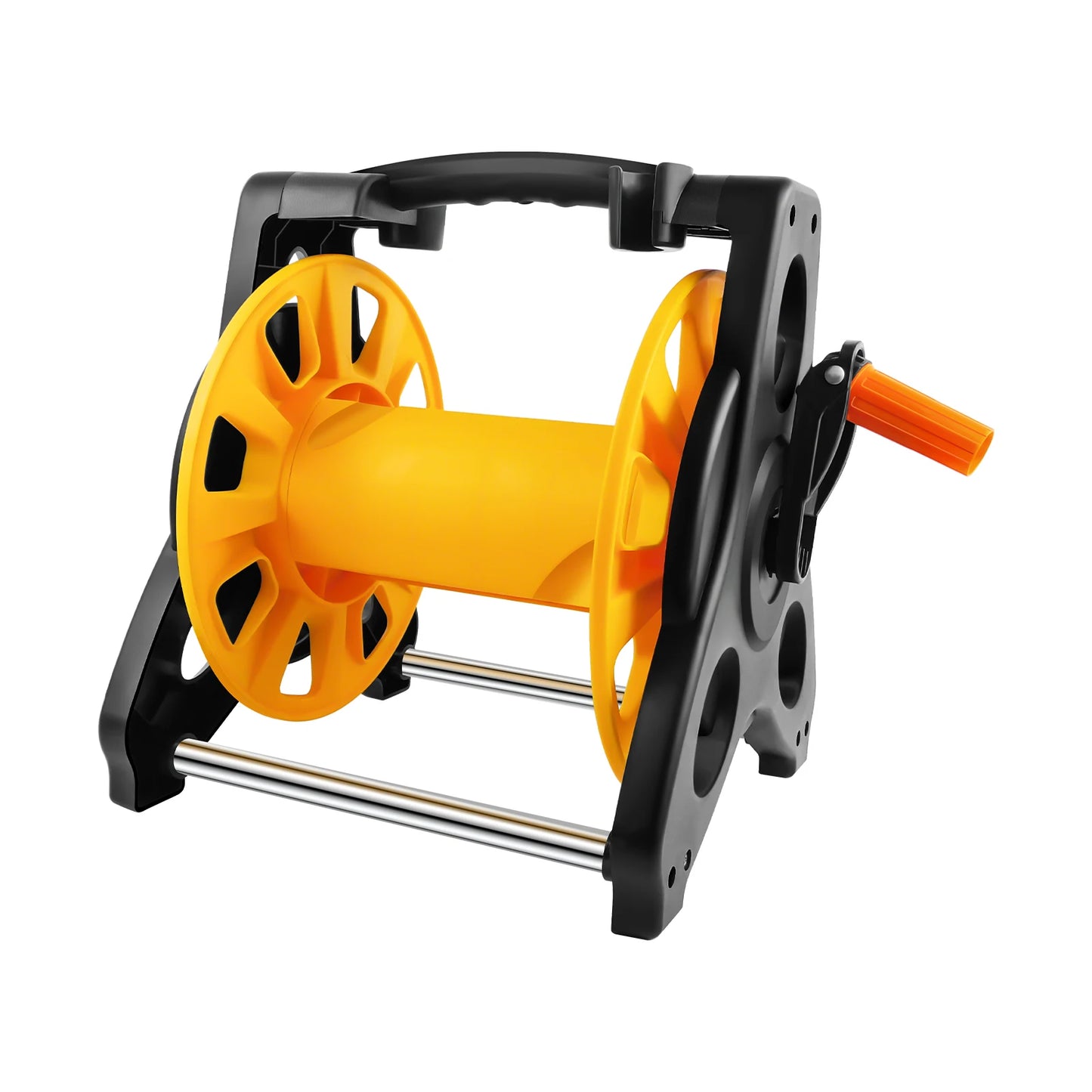 Garden Hose Reel with 15M/25M/30M Water Hose and 7-Function Spray Nozzle, Heavy Duty Portable Hose Reel, Wall Mountable/Portable,Save Space, Multi-Purpose Hosepipe for Watering Garden, Flowers, Cars