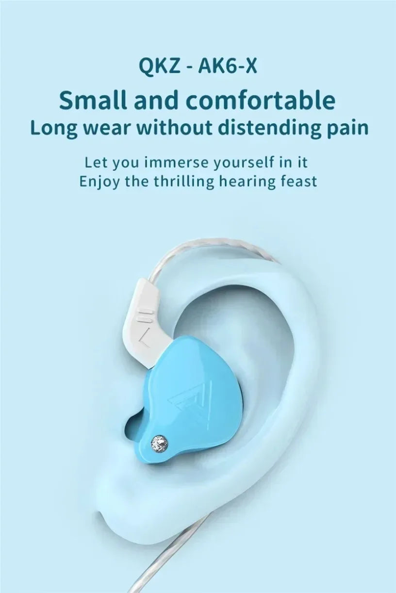 QKZ CK5 FiLe Wired Earphone with Microphone HiFi Music Earphone Professional Gaming And Sports Noise Cancelling Headphones