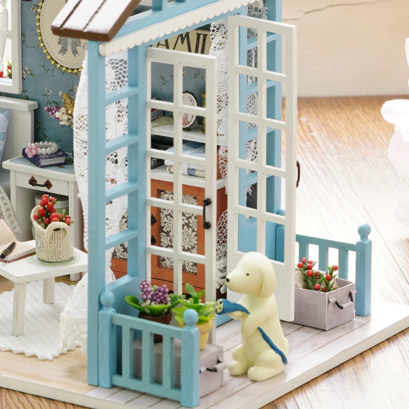 DIY Miniature Dollhouse Kit Assemble Puzzle 3D Wooden House Room Craft With Furniture LED Lights For Friends Birthday Gift Toys