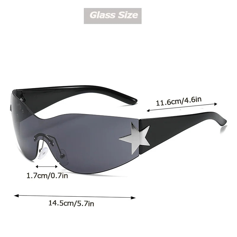 Fashion Sunglasses for Women Men Trendy Shield Wrap Around Sunglasses Oversized Fashion Frameless Sun Glasses