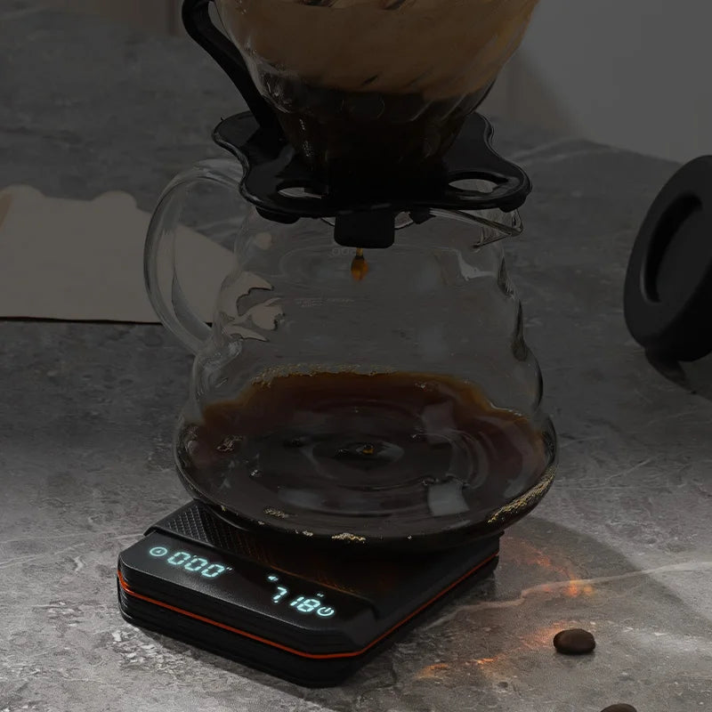 Mini Coffee Scale with Pad LED Display USB Charge Timed Portable High Precision Professional Home Kitchen Cafe CoffeeAccessories
