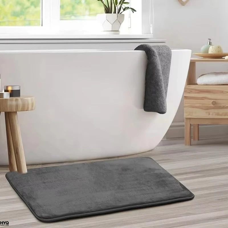 Alfombra de baño súper absorbente y antideslizante de terciopelo coral para suelo y puerta