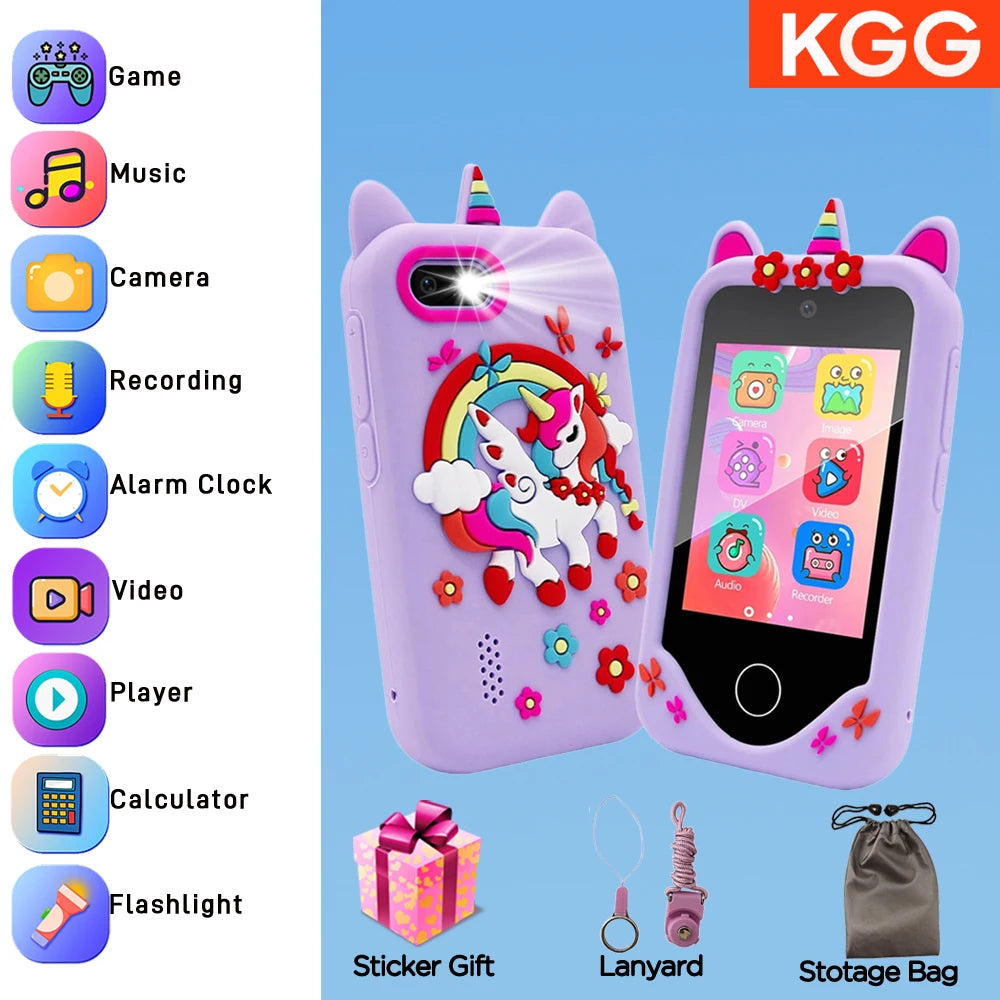 Kids Smart Phone Educational Toys Dual Camera Music Player Baby Phone With 32G Memory Game Learning For Boy Girls Brithday Gifts