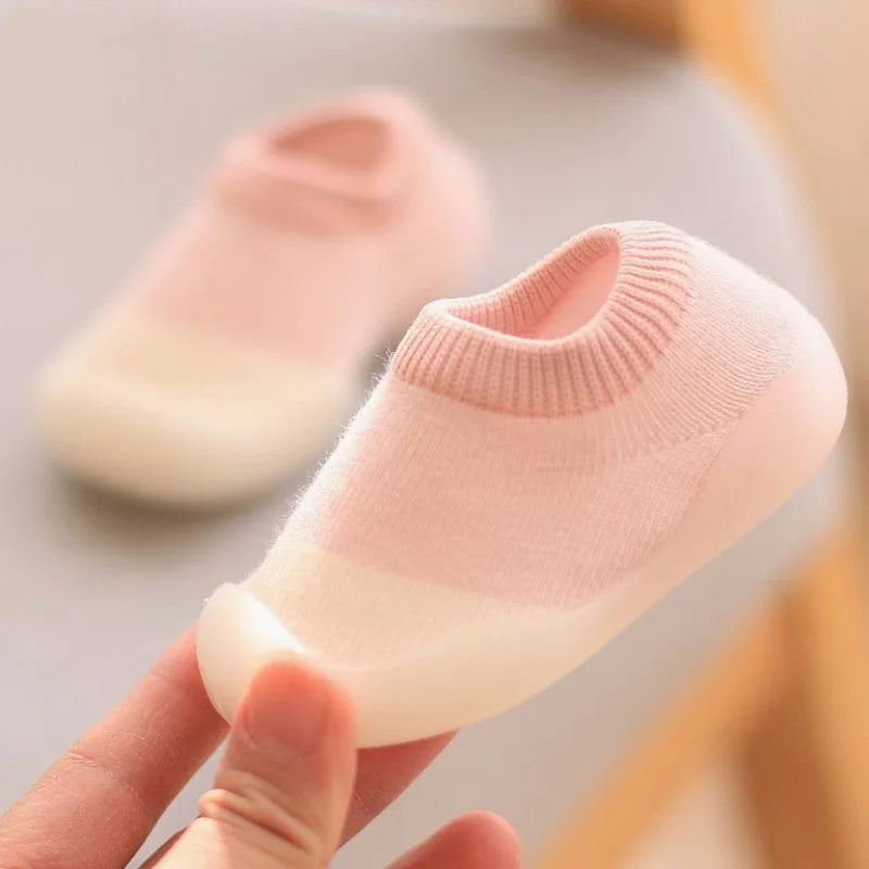 Baby Shoes Toddler First Walkers Infant Boys Girls Kids Rubber Soft Non-Slip Sole Floor Barefoot Casual Shoes Knit Booties