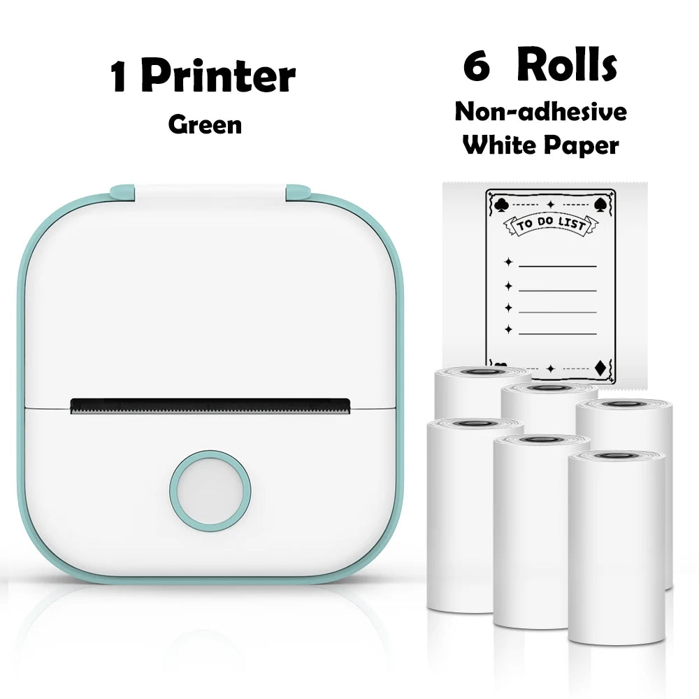 Phomemo T02 Mini Printer Portable Printer Thermal Printing Sticker Wireless Inkless Pocket Printer Self-adhesive Label Printer