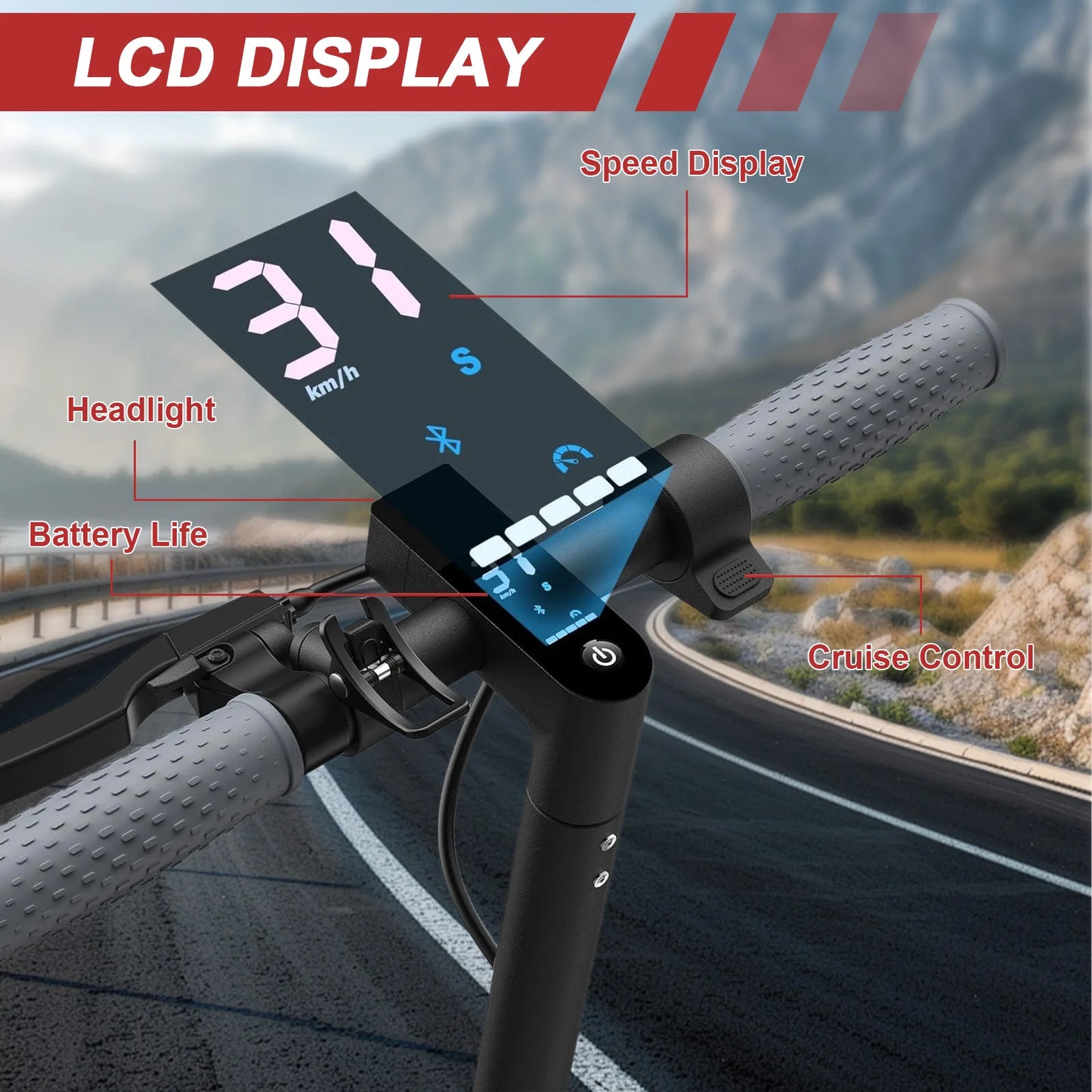 AOVOPRO Adult Electric Scooter 36V 7.8AH Battery 350W Powerful Motor Maximum Speed: 19 mph miles App Control Supported 8.5-inch