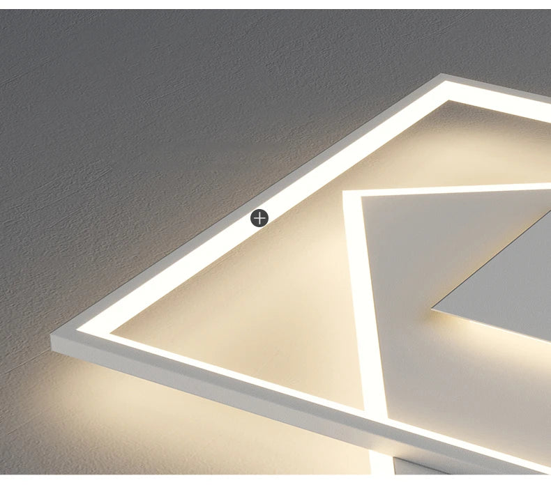 Modern Nordic Led Ceiling Light Square Minimalist Lamps for Kitchen Living Dining  Room Art Home Decoration Chandelier