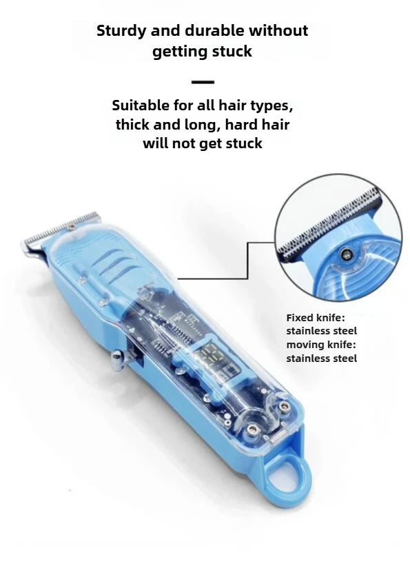 Hair Cut Machine Rechargeable Hair Clippers Transparent Professional Clippers Electric Hair Trimmers Shaver for Men Cordless