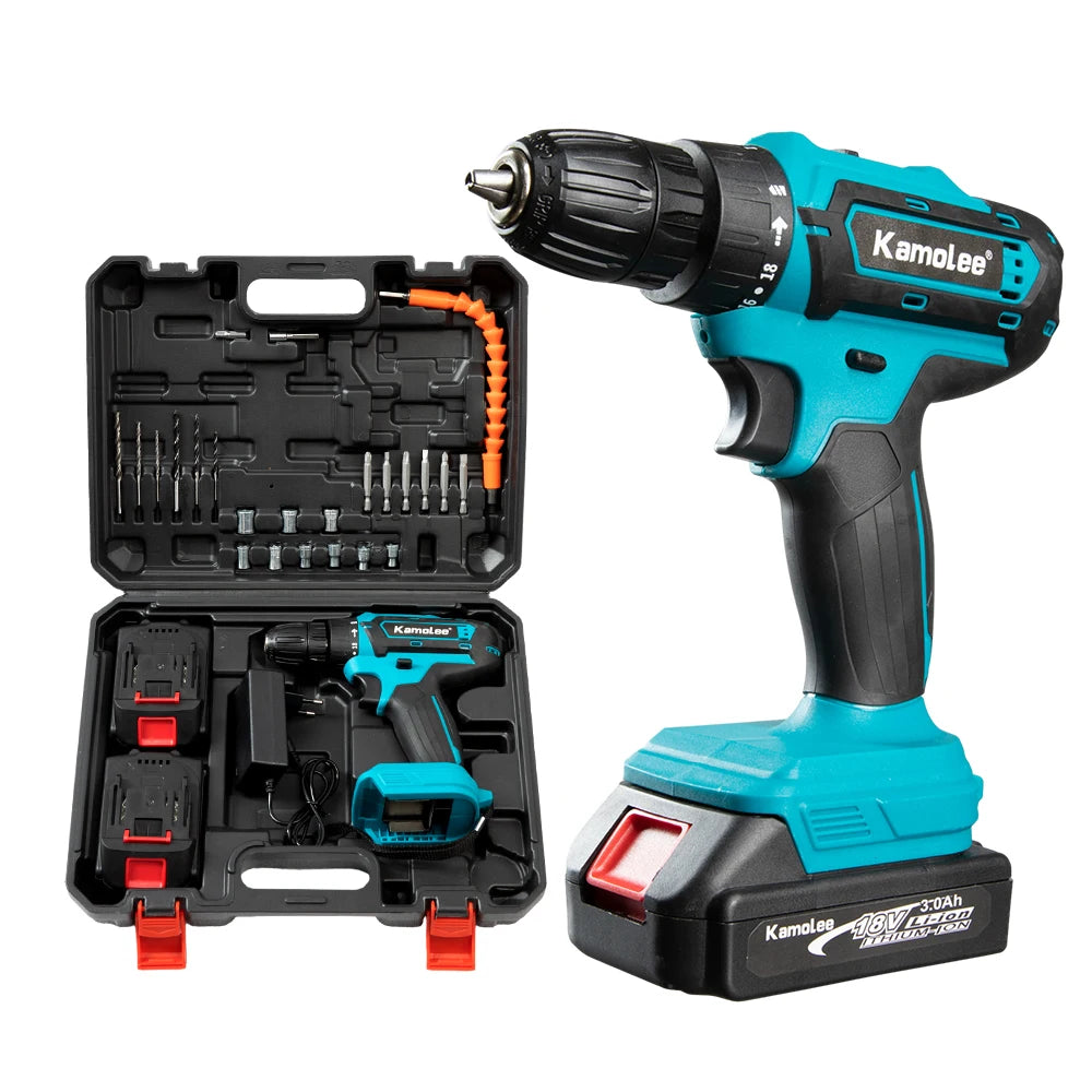 Kamolee 10mmElectric hand drill impact drill household small pistol drill multifunctional rechargeable electric screwdriver tool