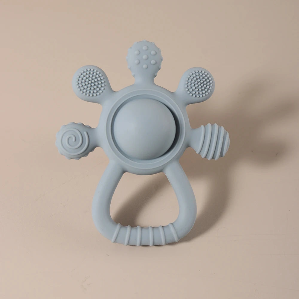 New Teething Silicone Palm Rattle Teether Bunny - Safe Baby Chew Toys for Soothing Sore Gums