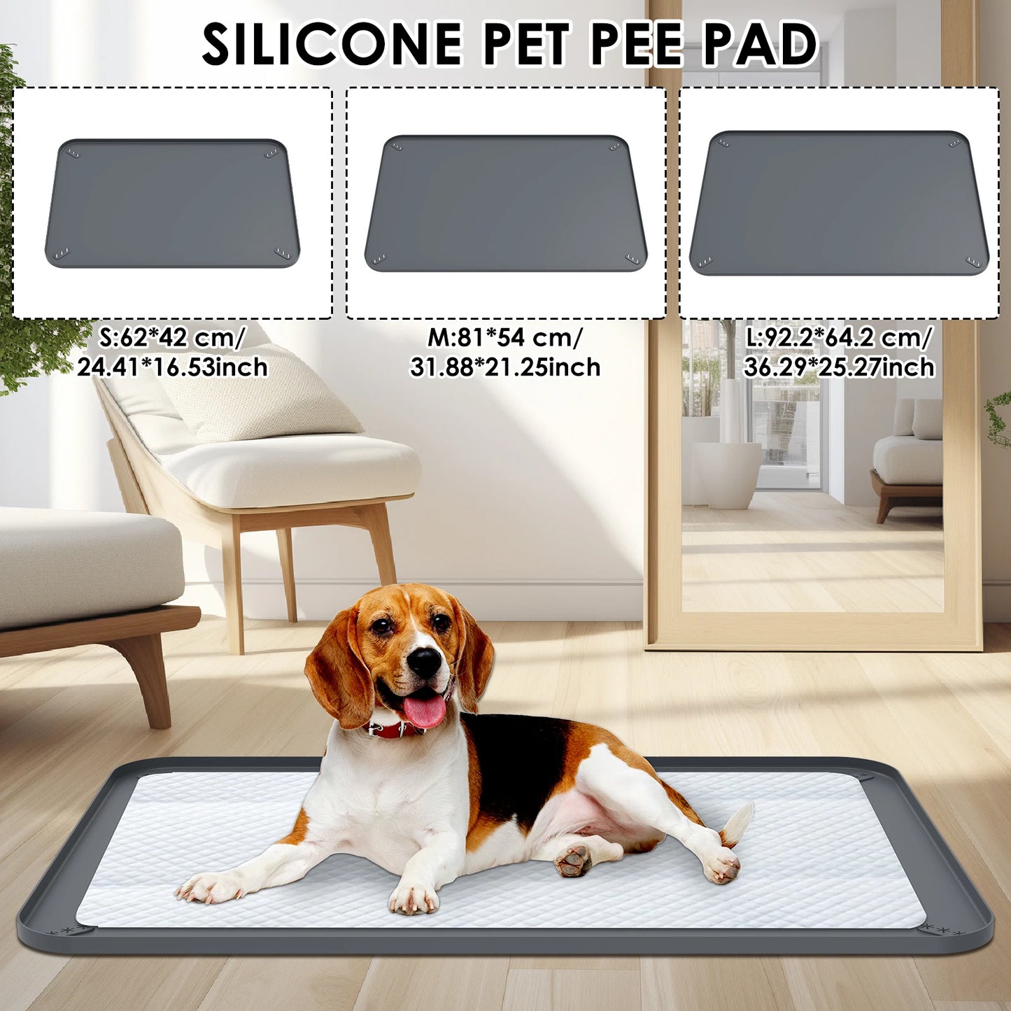 Silicone Pee Pad Holder Leak Proof Puppy Potty Training Pad Holder With Raised Edge S/M/L Dog Training Pad Holder Pet Supplies