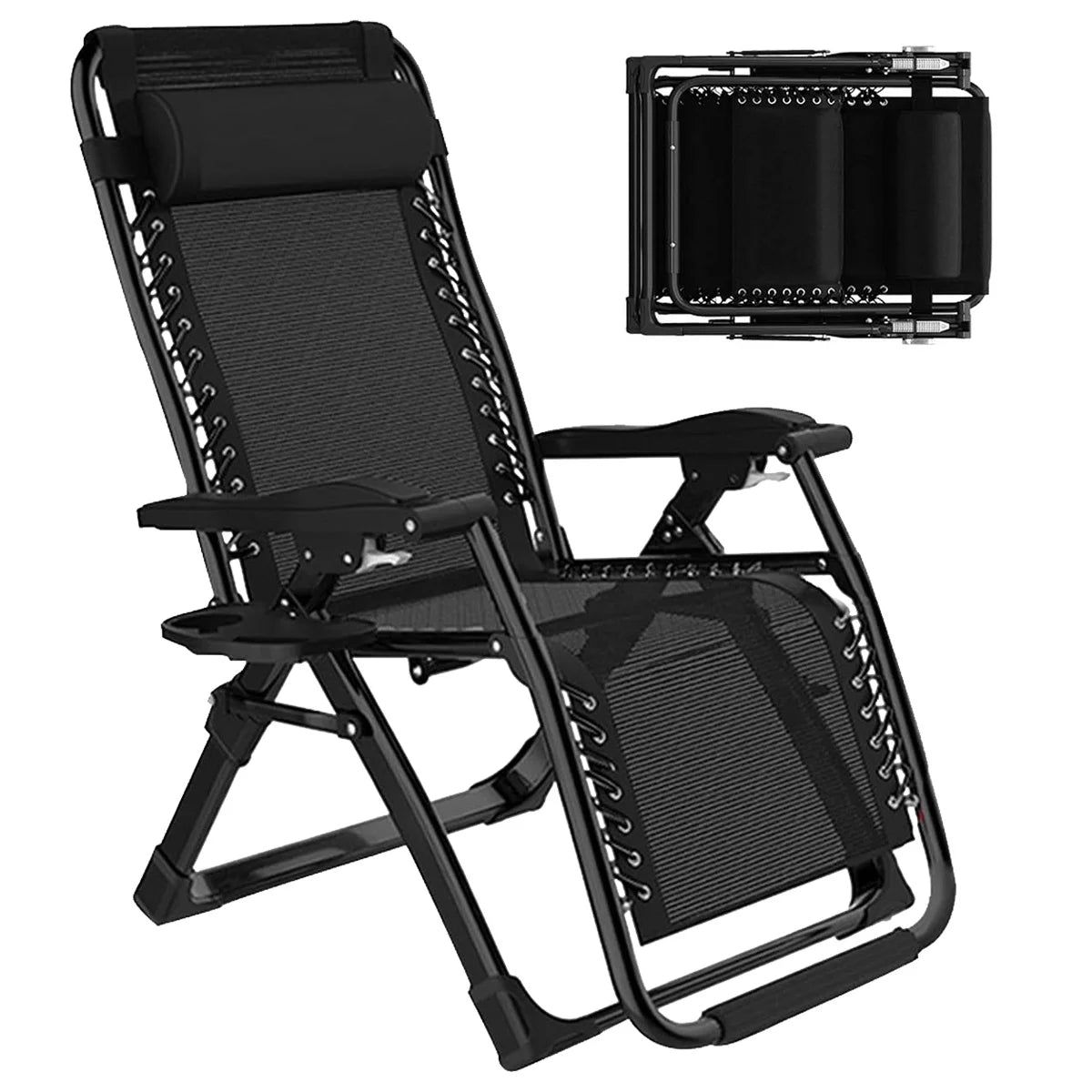 Zero Gravity Chair Reclining Sun Lounger Outdoor Garden Folding Adjustable