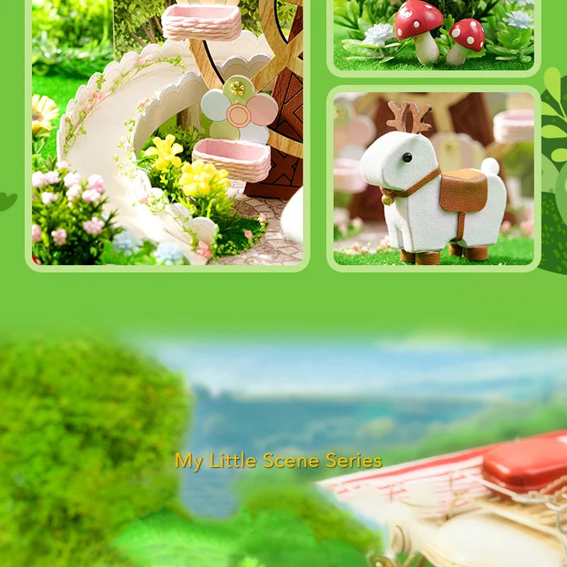 DIY Wooden Miniature Doll House Small House Kit 3D Puzzle Assembly Building Kits With Furniture LED Dollhouse Toys For Gifts