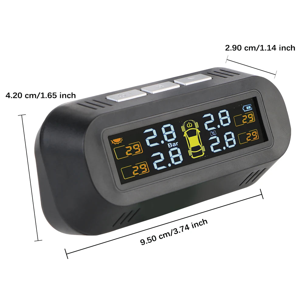Tire Pressure Monitoring System Temperature Warning New C External Battery Version Sensors Solar TPMS Car Tyre Pressure Monitor