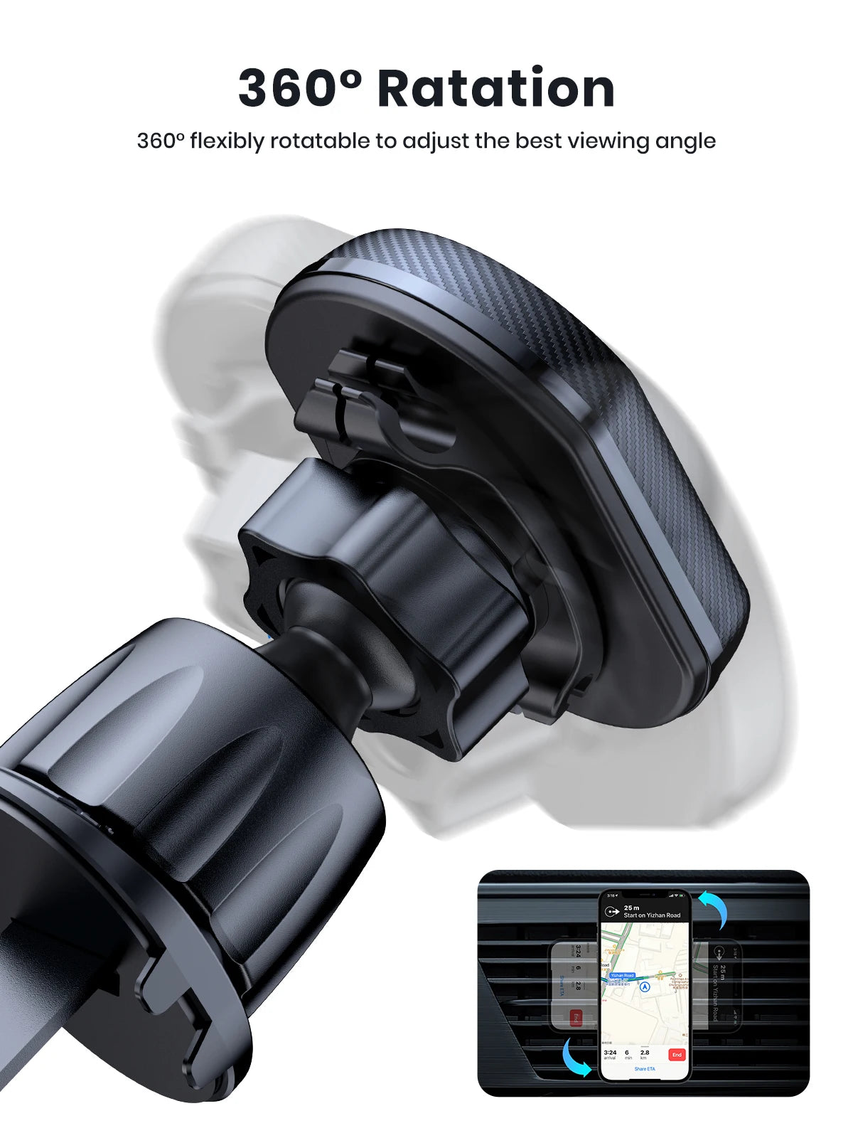 TOPK Magnetic Phone Car Mount Phone Holder for Cars Air Vent Upgrade Hook Clip Car Phone Holder with Strongest Magnet for Phones