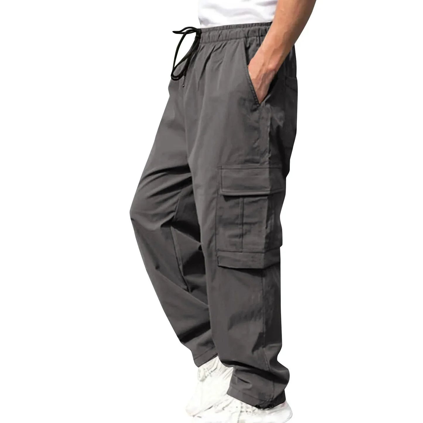 New Style Amazon Men's Cargo Pants Loose Straight Leg Casual Sports Trousers Working Men's Pocket Pants European And American