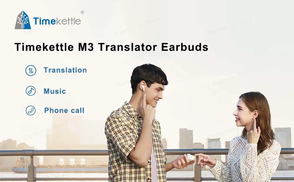 Timekettle M3 Translator Earbuds Bluetooth Real Time Simultaneous Headphones Instant Voice Translate Device for Business Travel