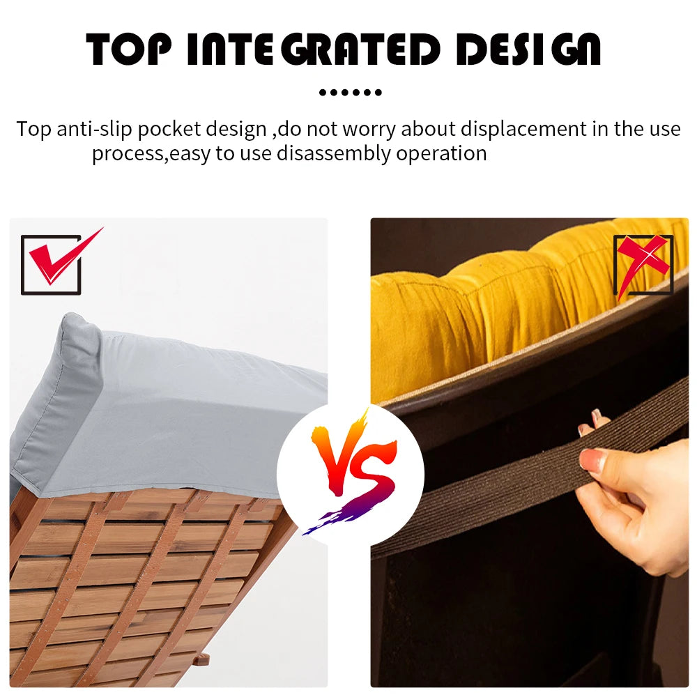 10CM Thick Premium Outdoor Sun Lounger Cushion Pad ,UV Resistant Non-Slip Polyester Fabric with Hip Support Design, Grey
