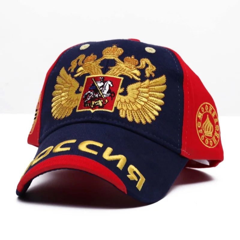 Rimiut Russia National Emblem Gold Double-Headed Eagle Cap Adjustable Cotton Hat Snapback Gorras Hip Hop Men Women Baseball Cap