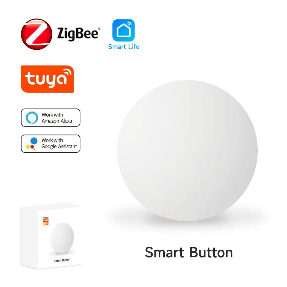 Tuya ZigBee Smart Button Scene Switch Wireless Remote One Key Controller Multi-scene Linkage Switch Google Alexa Voice Assistant