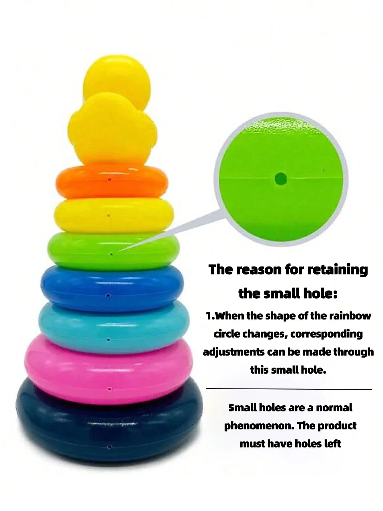 Yellow duck Rainbow Tower Stacked Circle toy plastic rainbow Circle toy  Circle toss toy Interactive game Birthday gifts
