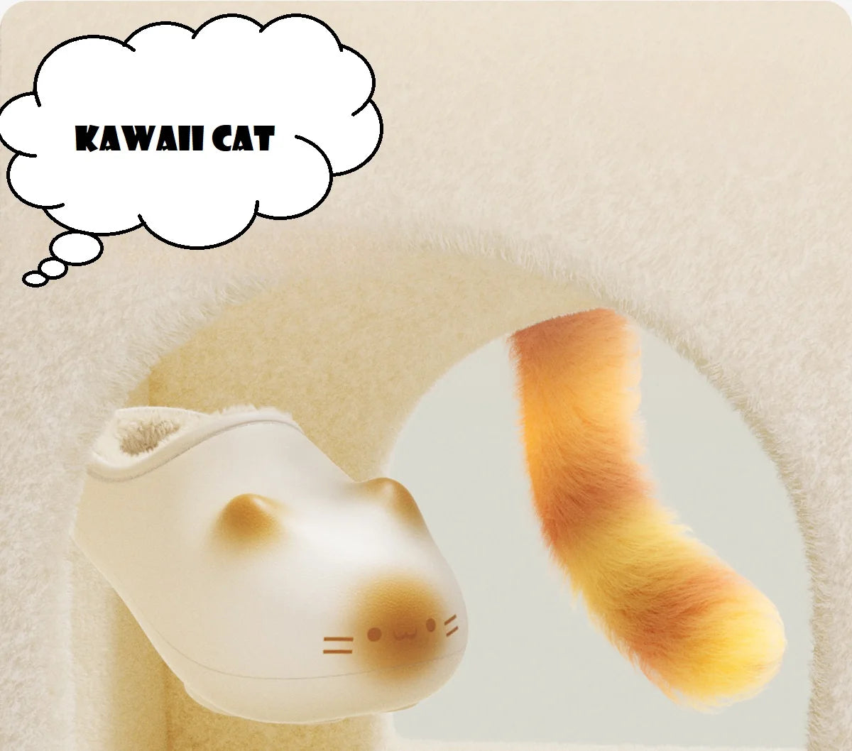 Kawaii Kitty Designer Slippers Women's Bottom Cat Paw Shoes Winter Warm Waterproof Mules Clogs Woman Kitten Home Slipper Adult