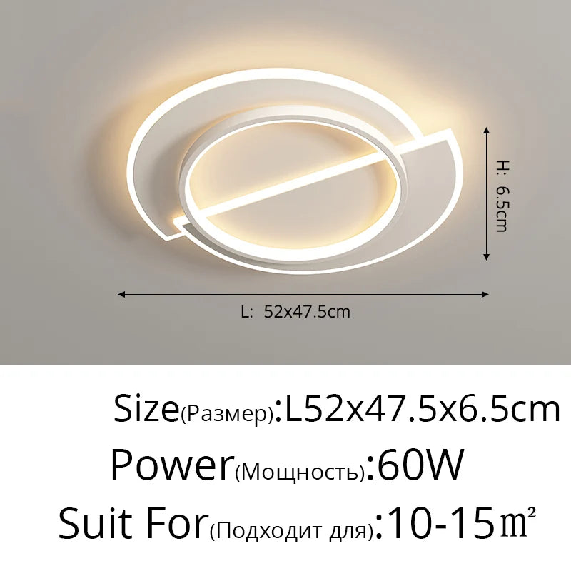 Modern Nordic Led Ceiling Light Square Minimalist Lamps for Kitchen Living Dining  Room Art Home Decoration Chandelier