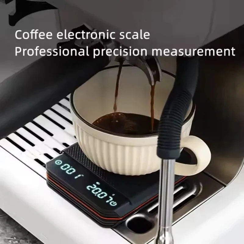 Black Coffee Scales High Precision Electronic Scales Palm Size Rechargeable Smart Espresso Scales with Timer 3 Modes Use