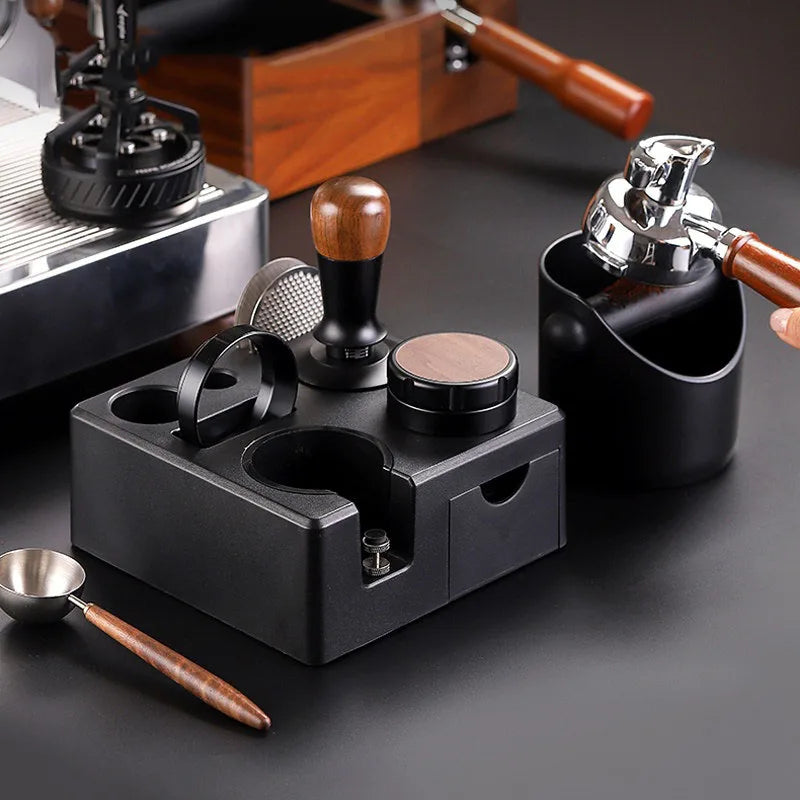 Coffee Tamping Station Distributor Storage Seat 51/53/54/58mm Universal Tamper Station Multi Functional Storage Rack Coffee Tool