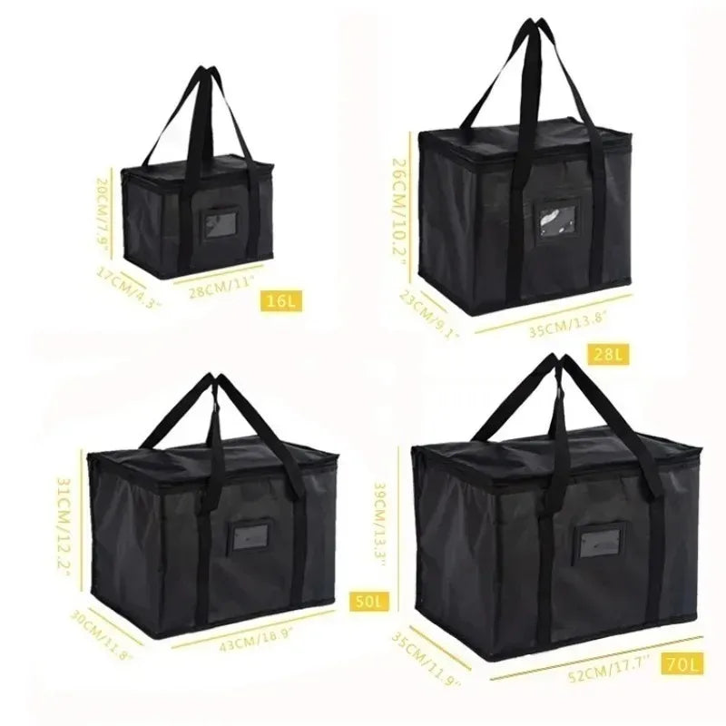Reusable Insulated CoolerBag PremiumAluminum Foil Thermal Storage Bag Lightweight Portable ZipperLunch Bag for Camping Party Use