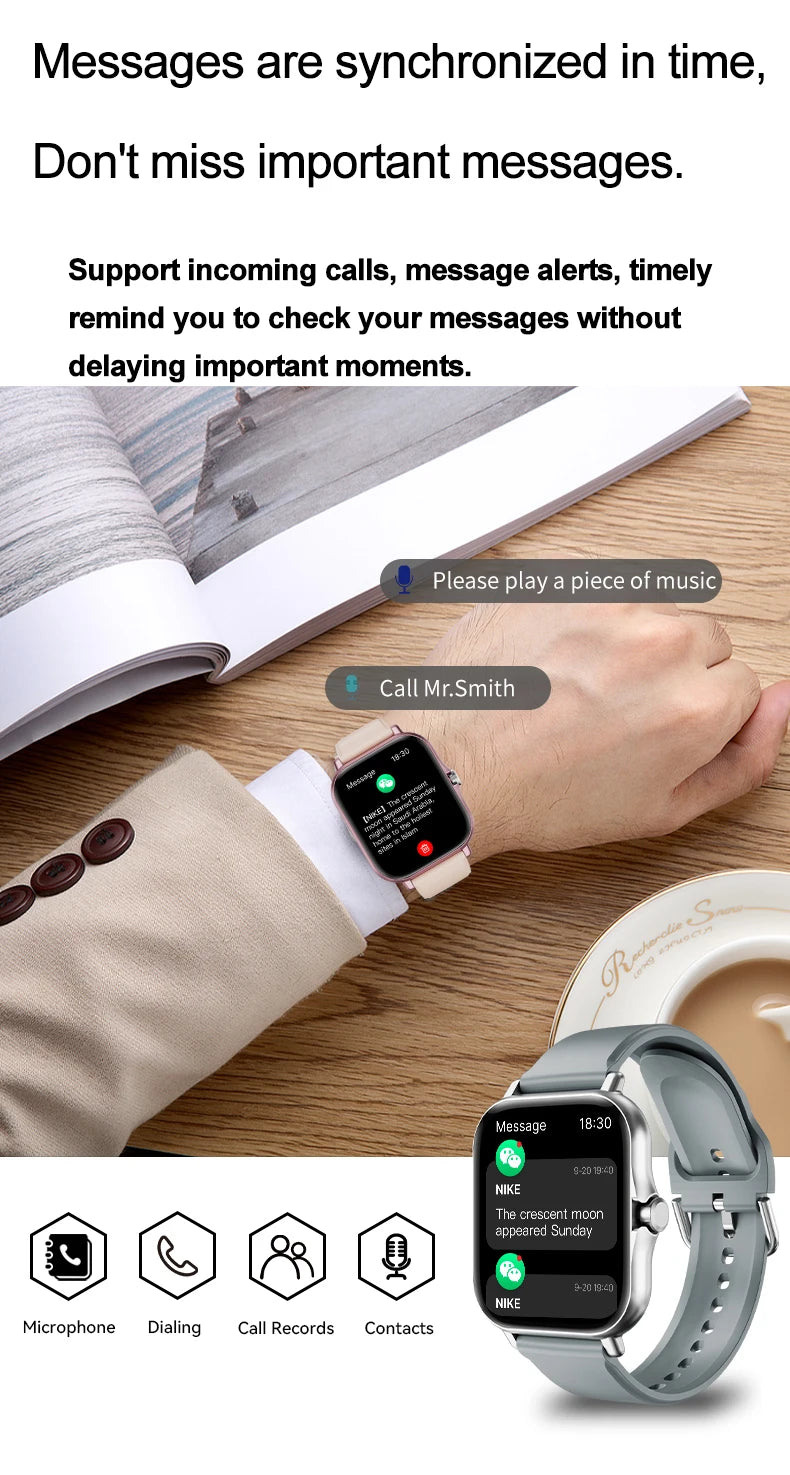LAXASFIT 2026 Smart Watch 1.83 Inch HD Display Answer Make Call Message Preview Sport Modes DIY Dial Weather Forecast Men Women