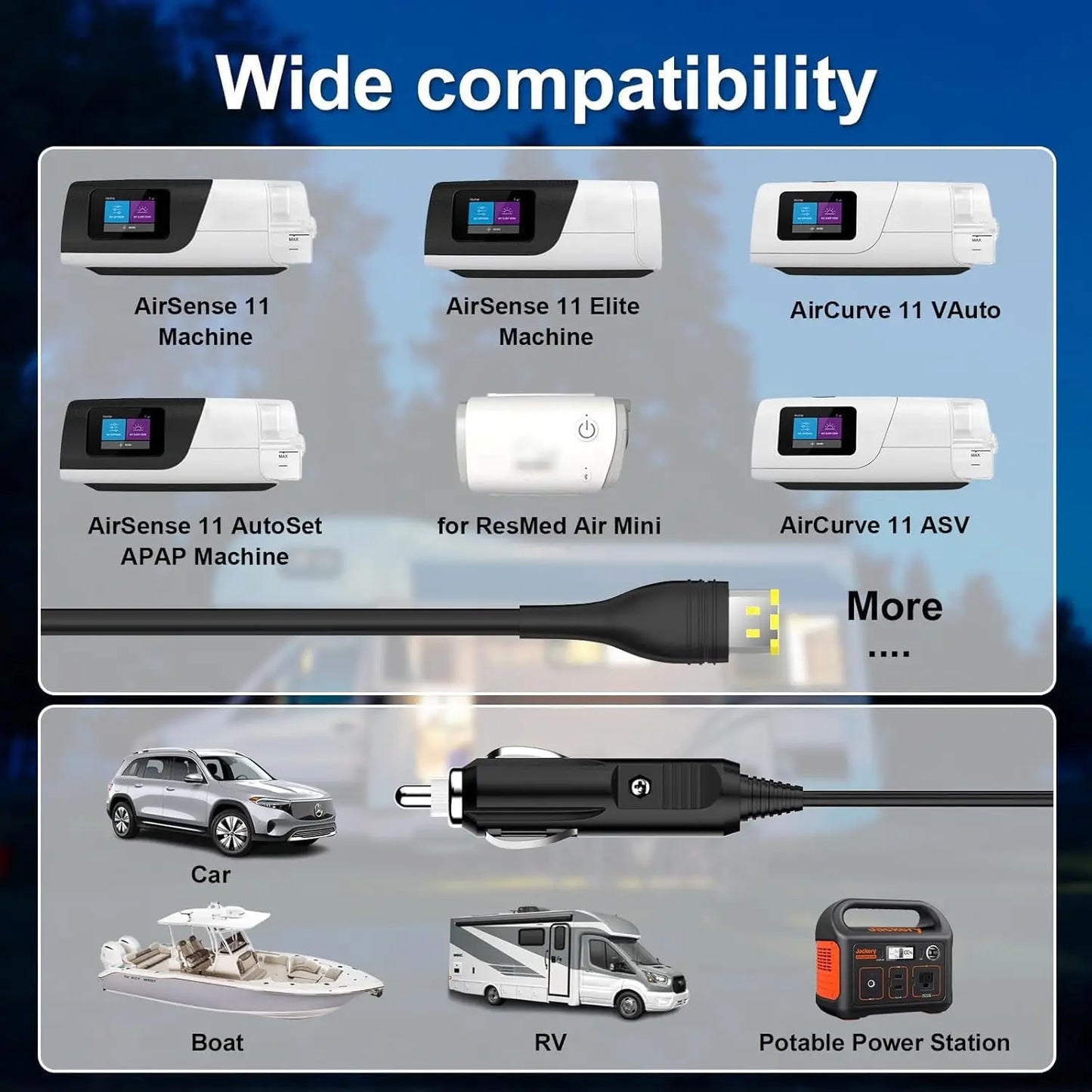 For Resmed AirSense 10/11 DC Converter, DC Adapter 12V-24V Car Charger for Airsense 11/10 Power Supplies 65W ResMed AirSense