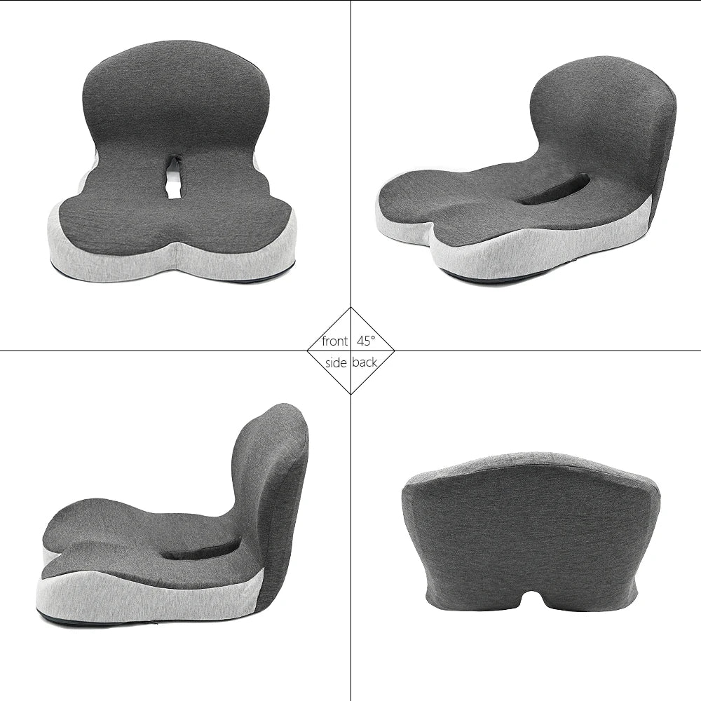 Seat Cushion for Office Chair Ergonomic Memory Foam Seat Cushion with Back Support for Stress Relief Lumbar Support Car Office