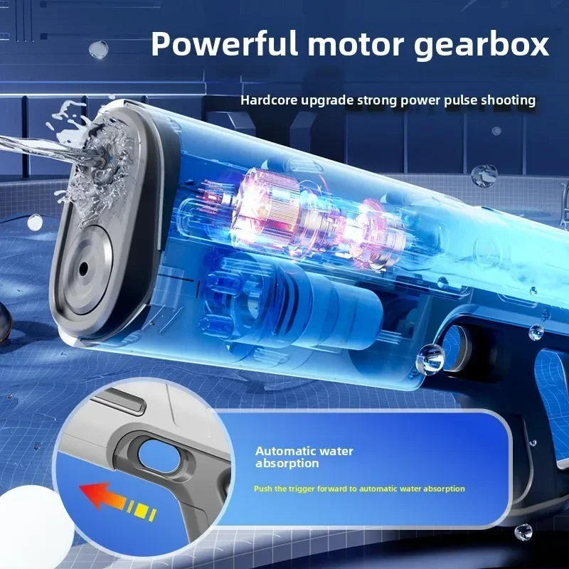 Children's Fully Automatic Water Storage Gun Large Capacity Electric Water Absorbing Toy Gun Summer Outdoor Water Toy Gift