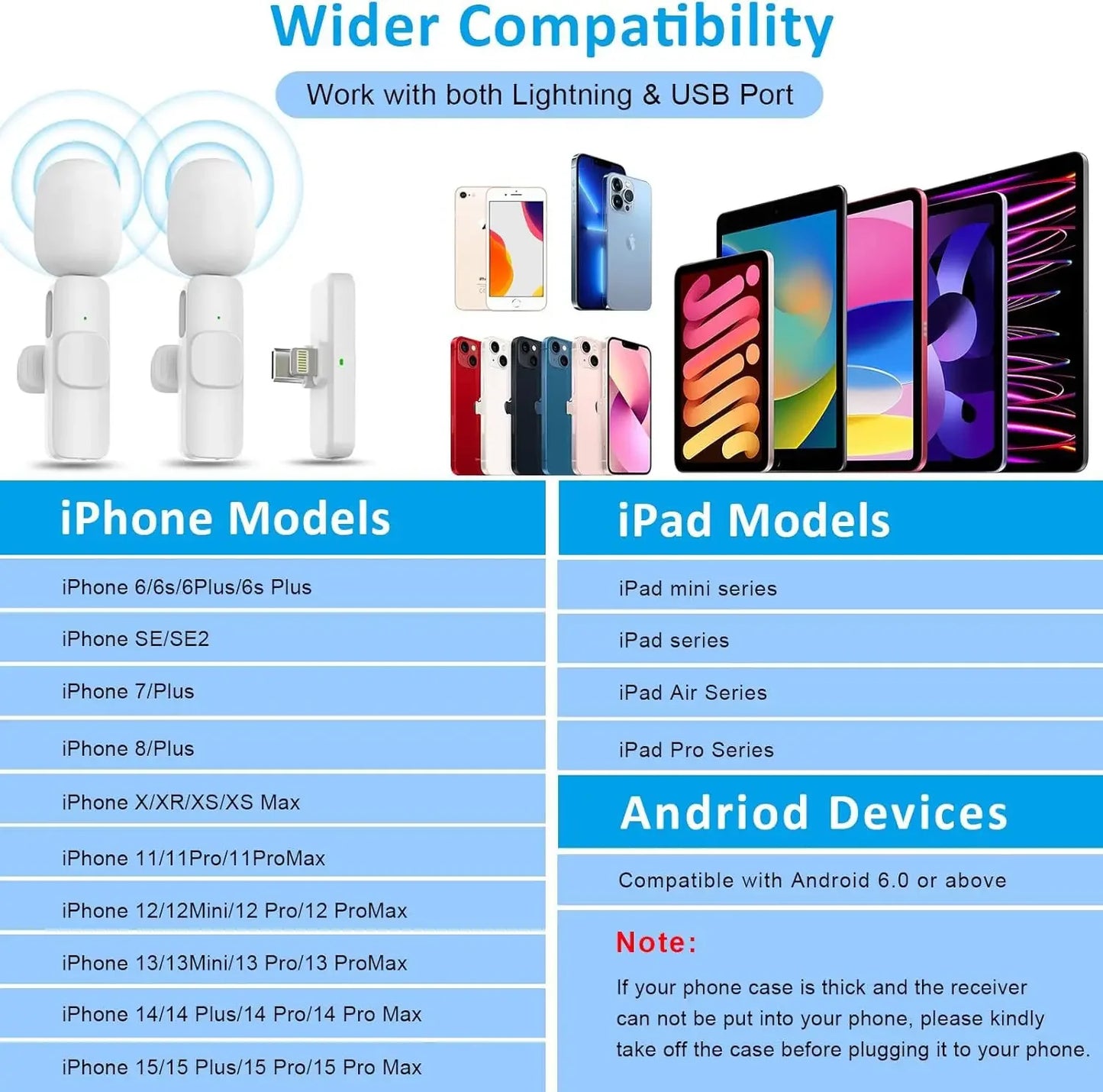 Lenovo Pink Wireless Lavalier Microphone for iPhone Android PC Live Gaming Phone Portable Audio Video Recording Vlog Microphone