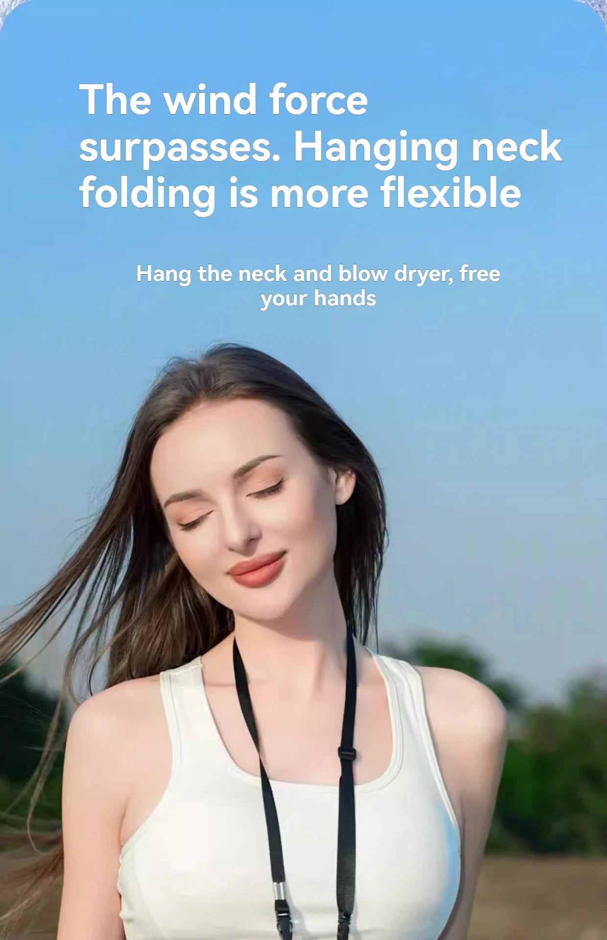 2025 Hanging Ice Pack Handheld High-speed Fan Folding 100 Speed Infinitely Adjustable Fan Portable For Outdoor Neck